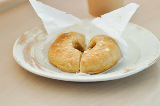 Bagel , almond Bagel or almond bread for serve