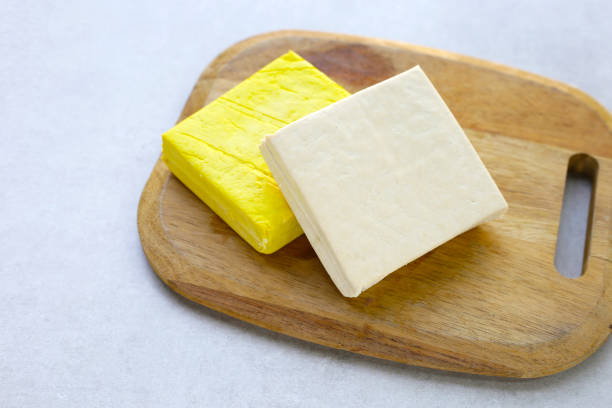 istock Soy tofu cubes, Tofu soy bean curd 2201403317