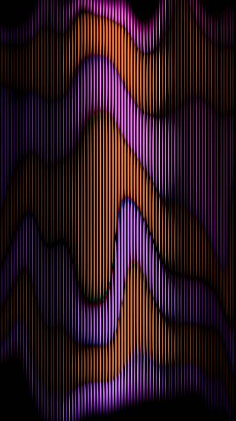 istock Abstract Vertical Lines with Vibrant Purple and Orange Waves 2201406302