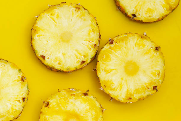 istock Ripe pineapple slices, Fresh fruit 2201408674