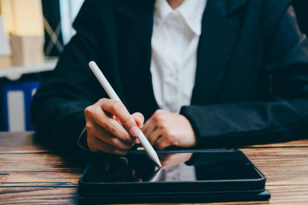 istock Business Professional Using Digital Tablet with Stylus for Design, business concept 2201413468