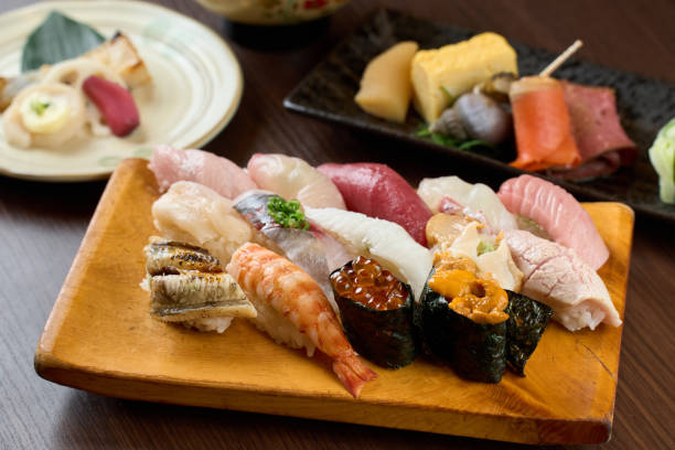 istock Traditional Japanese sushi set menu 2201421431