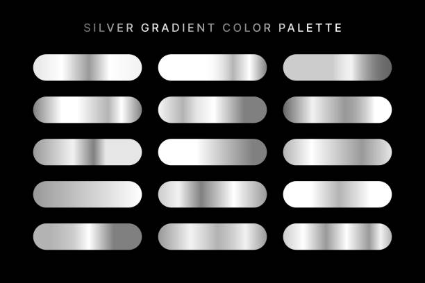 kolekcja silver gradient color palette - srebro stock illustrations