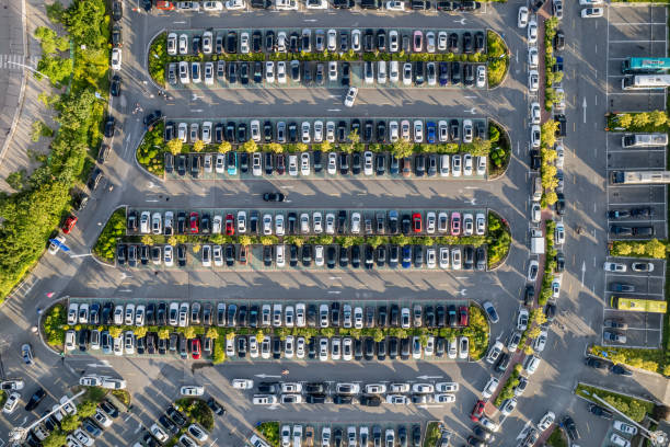 istock Aerial view of a large parking lot 2201426693