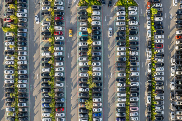 istock Aerial view of a large parking lot 2201426697
