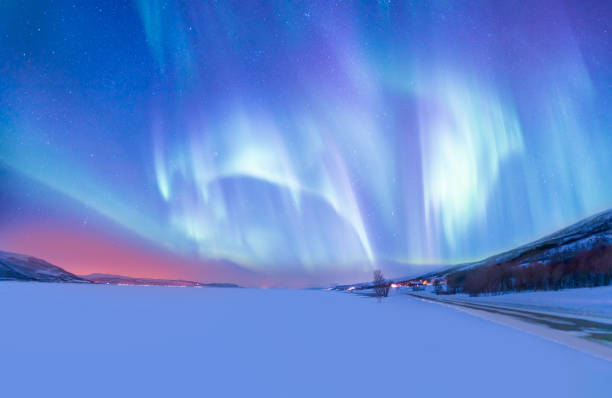 Northern lights or Aurora borealis in the sky - Tromso, Norway