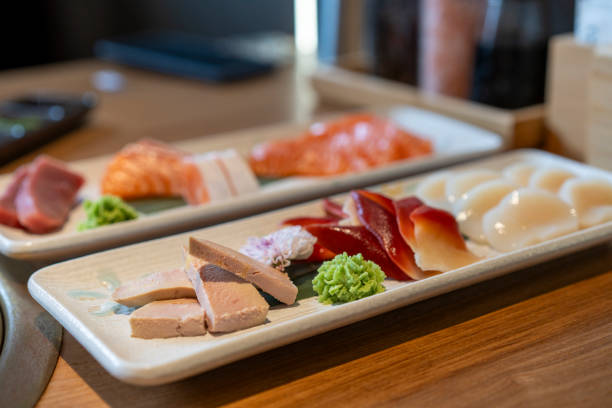 Sushi set on white plate. Janpan food