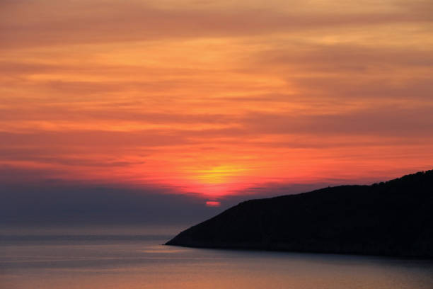 Sunset at Adriatic sea, Komiza, Vis island