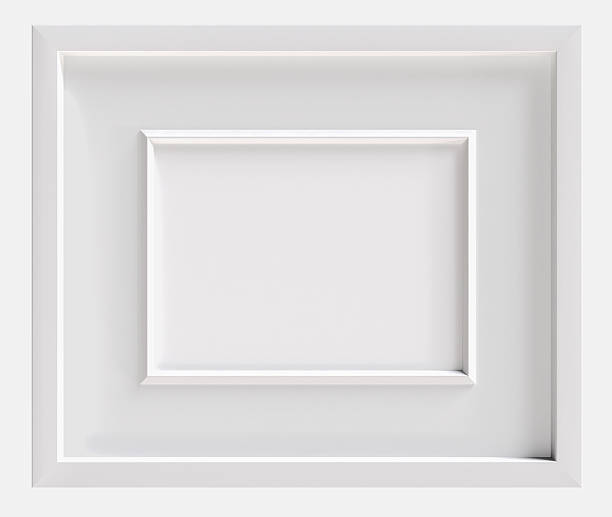 istock Realistic 3D blank plastic or wood frame photo mockup. Empty wall photo framing template isolated. Mockup for presentation painting, poster, wall art, photographs or frameworks exposition template. 2201441481
