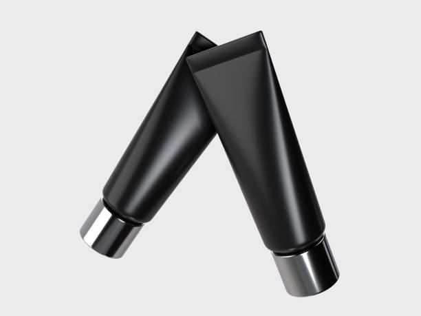 istock Realistic blank black cosmetic tube container mockup plastic packaging isolated on background. Design template for toothpaste, cream, shampoo, gel, skin care, healthcare or medicine presentation 2201442527