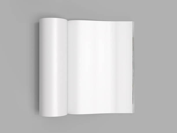 istock Realistic open Magazine or Book with blank page mockup isolated on background. Blank template for presentation a publication, notebook, catalogs, brochures, magazines, diary, journal, booklet 2201442539