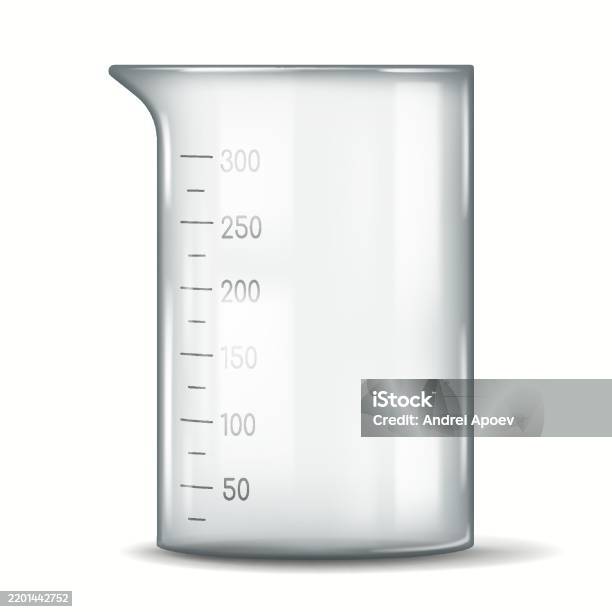 Lab Beaker Reference Transparent Laboratory Beaker With Measurement Markings Stock ...