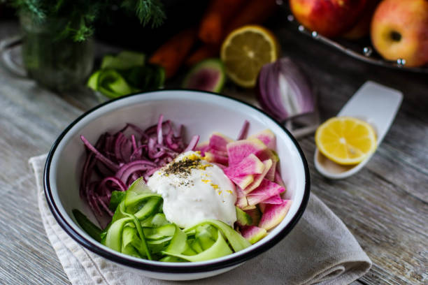 salad bowl of vegetables  close-up appetizing