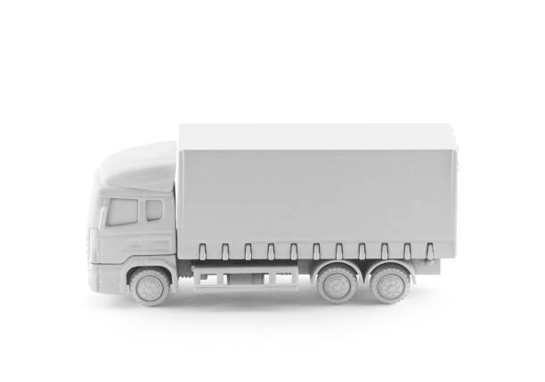 istock White cargo delivery truck miniature isolated on white background with clipping path 2201459879
