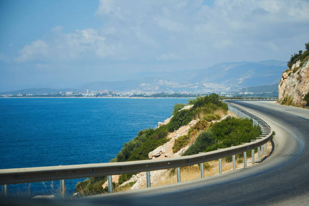 Demre, Turkey.  - August 1, 2024: The road between Kemer and Kas, Turkey.