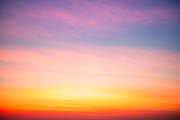 istock Beautiful , luxury soft gradient orange gold clouds and sunlight on the blue sky perfect for the background, take in evening,Twilight, Large size, high definition landscape photo 2201480699