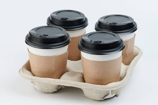 istock Set of paper cups in tray 2201487792