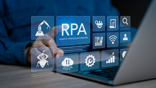 istock RPA Robotic process automation innovation technology concept. Businessman working on laptop using automate software system business for business and industrial workflow optimization. 2201492296