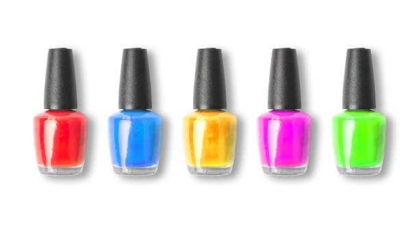 istock Five bottles of colorful nail polish 2201495411