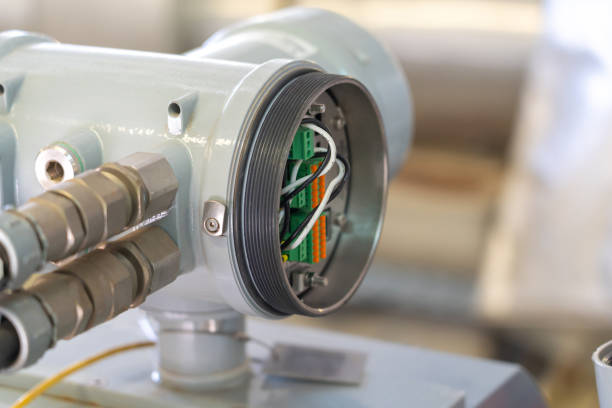 istock A close-up of industrial equipment with exposed internal electronics for maintenance. 2201495577
