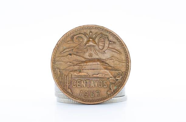 Silver coins stacks arranged as a graph