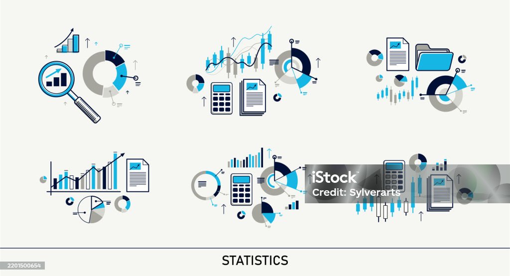 Statistics Vector Compositions Set Detailed Illustrations Of Stats ...