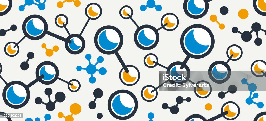 Molecules Seamless Background Vector Tiling Endless Repeat Pattern With ...