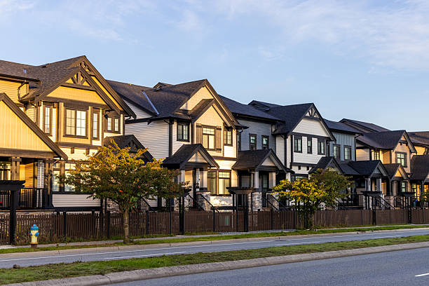 istock Modern Townhouses in Mission BC at Sunset 2201502716