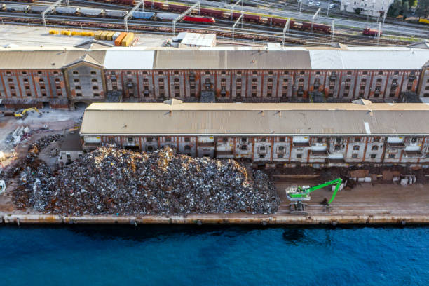 A decommissioned vessel waits to be scrapped.