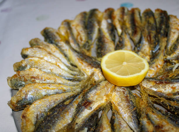 istock Fried fishes in plate 2201518015