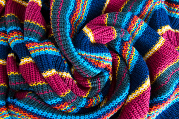 Color strips cotton gentle texture clothes. Textile cloth background. Fashion concept.