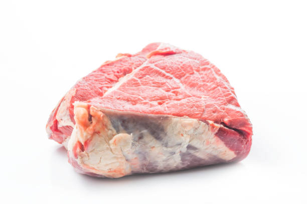 istock fresh raw beef steak isolated on white background, top view 2201525676
