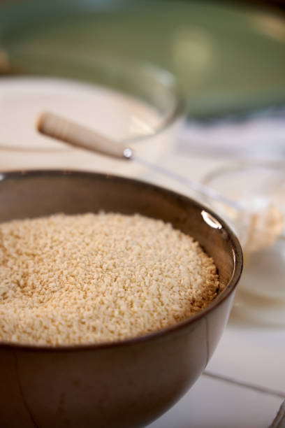 istock a ceramic bowl with breadcrumbs stands on the table 2201526790