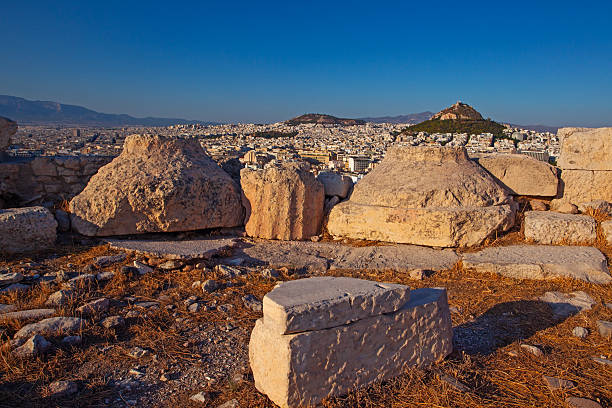 Famous Erechtheon ancient building in Acropolis in Athens, Greece