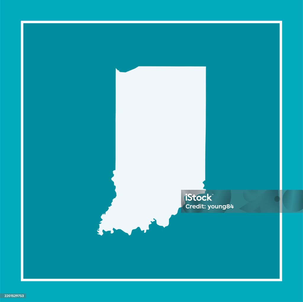 Indianamap Label Less Indiana Map Vector Stock Illustration - Download Image Now ...