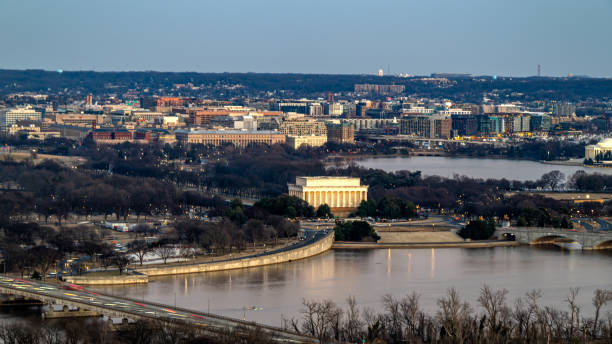 istock The urban skyline of Washington DC at night 2201532525