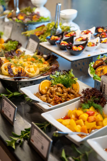 istock Elegant Hotel Buffet with Bread and Soup 2201532727