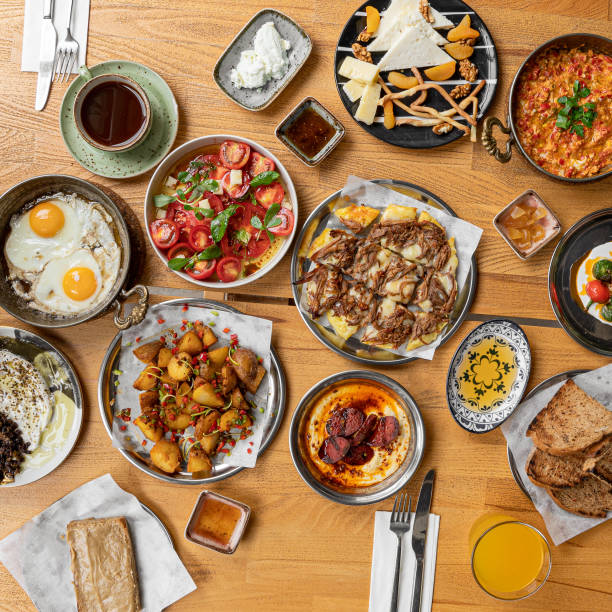 istock Hearty Breakfast Spread on Wooden Table 2201538221