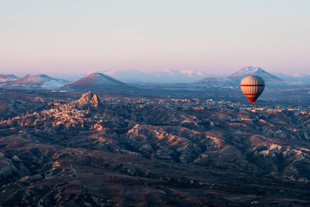 istock Hot air balloon floating over Cappadocia, Turkey 2201541441