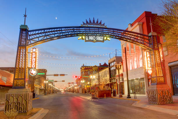 El Paso Street stock photo