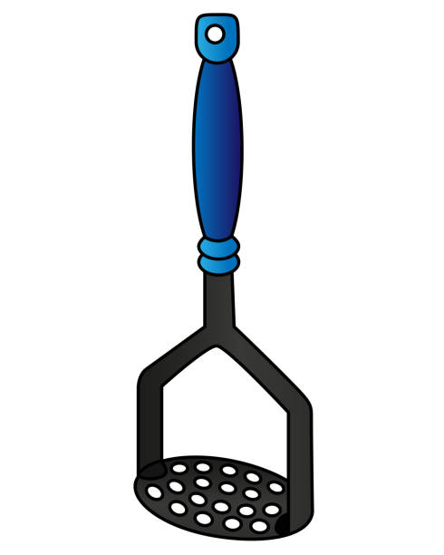 Potato masher - vector full color illustration. Potato masher - vector full color illustration. Potato Press - Kitchen tool for logo or sign. Kitchenware clip art of a potato masher stock illustrations