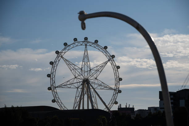 Abstract framed view of Ferris wheel on a sunny day