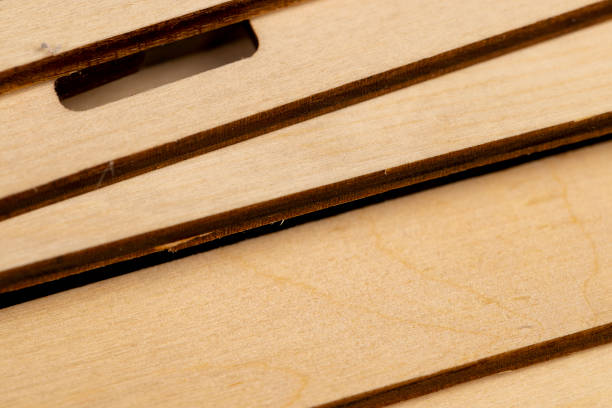 istock thin wooden plywood for sawing out various objects 2201592672