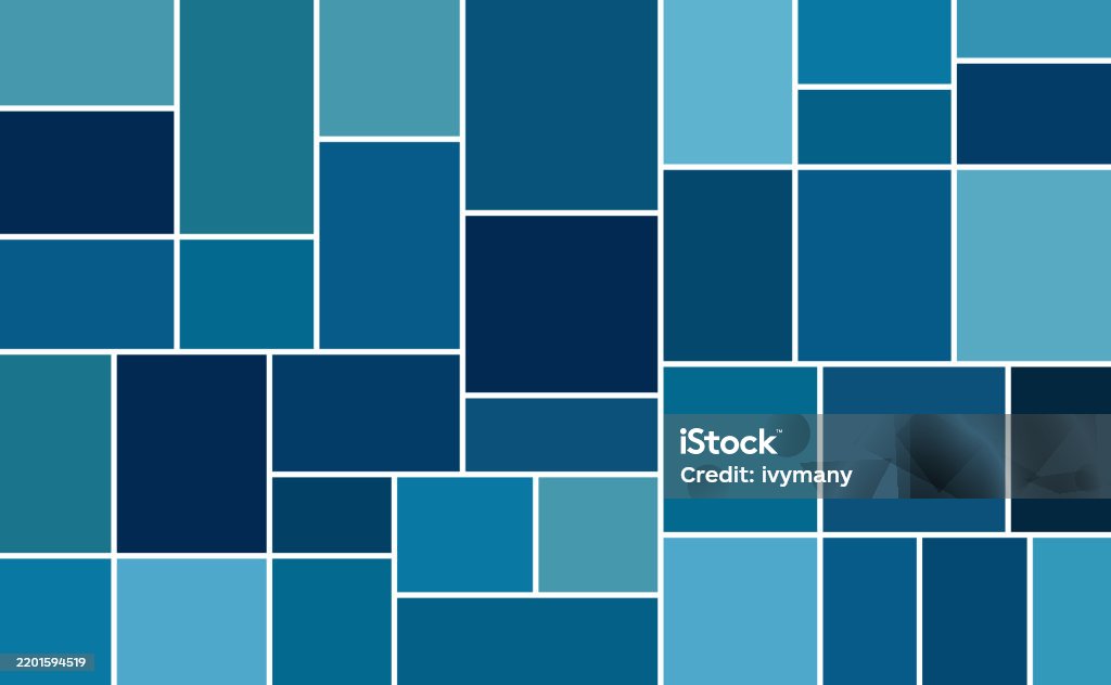 Blue Rectangle Shape Photo Frame Template Collage Backgrounds Stock ...