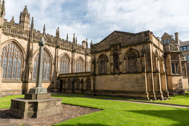 istock Historic architecture, Manchester cathedral gardens 2201594548