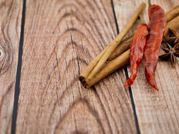 Food decoration. Spice preparation. Food background. Aromatic spices for Asian or herbal cooking. Food and cuisine ingredients.