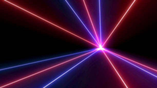 istock VJ abstract pattern line laser glow light show display led neon beams style edm music party on black background. 2201613040