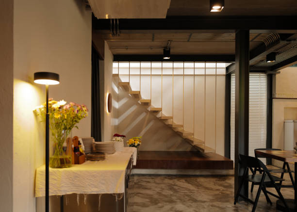 Decorated with wooden furniture in cozy homey style
