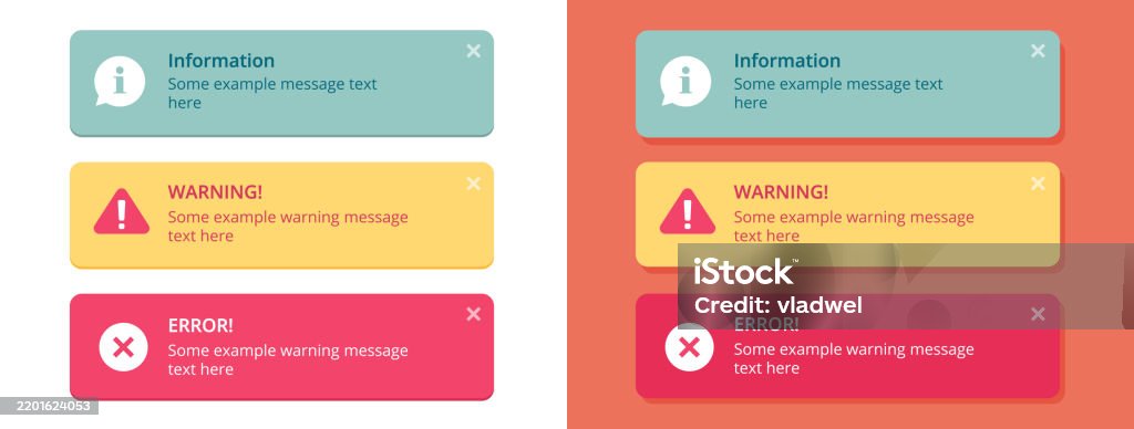 Notifications Notice Ui Interface Windows Error Warning Information Pop ...