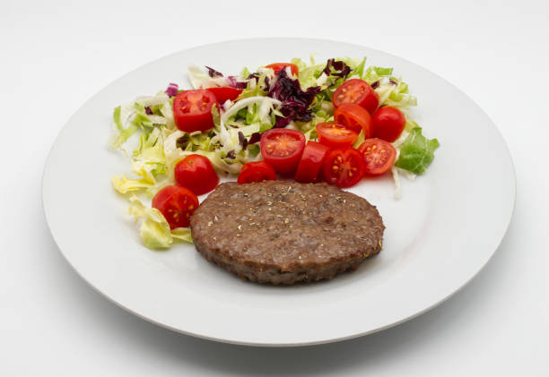 istock Delicious Homemade Burger with Fresh Salad 2201626479